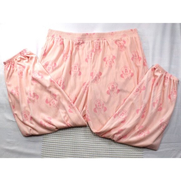Disney 100 Minnie Mouse Womens Pajama Set Long Sleeve Fleece Pink Size XL(16/18) - Picture 2 of 12